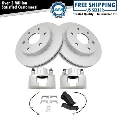 Kit de pastilhas de freio e rotor premium revestido em G de cerâmica compatível com Chevrolet Tahoe 2000 - Imagem 1 de 4