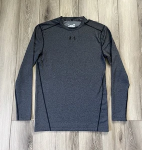 Under Armour Men's Compression Athletic Shirt Long Sleeves Size L Gray ColdGear - Picture 1 of 8