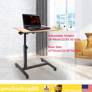 Home Office Laptop Desk Rolling Adjustable 360 Rotation Computer Mobile Stand - Picture 1 of 20
