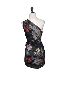 Express NWT Cold Shoulder Floral Bodycon Mesh Mini Dress Size XS - Picture 1 of 5