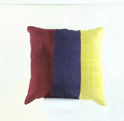 Kilim Pillow Cover 20x20 Home Decorative Handmade Ethnic Oushak Rug Cushion A902 - Image 1 of 4