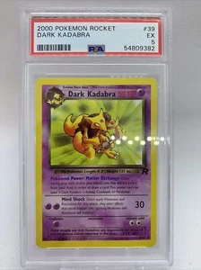 DARK KADABRA PSA 5 2000 POKEMON ROCKET #39 39/82 EX - Foto 1 di 2