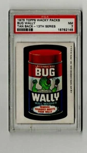 1975 Topps Wacky Packages Sticker Bug Wally 13th Series Tan Back PSA 7 NM - Picture 1 of 1