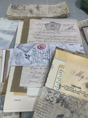JOURNALING EPHEMERA EMBELLISHMENTS SCRAPBOOKING Junk Journal 60 Sheets Vintage Book Pages mixed Media Papers/Ephemera for