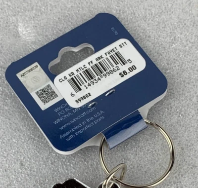 New University of Arkansas Razorbacks Keychain State Shape Design Z1 - Image 1 of 3