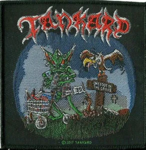 TANKARD one foot in the grave 2017 WOVEN SEW ON PATCH official - no longer made - Picture 1 of 3