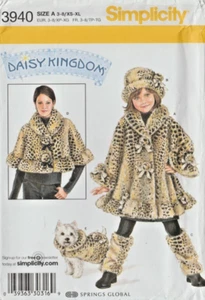 DAISY KINGDOM - ABRIGO, SOMBRERO/ABRIGO DE PERRO/CAPELETA DE NIÑA - Simplicity 3940 - Imagen 1 de 2