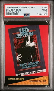 1991 Pro Set Superstars Musicards LED ZEPPELIN #258 PSA 9 MINT Pop 6 Combine S/H - Picture 1 of 2