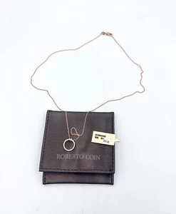 Roberto Coin 18k Rose Gold Diamond Small Pendant Necklace - $870 Retail - Picture 1 of 4