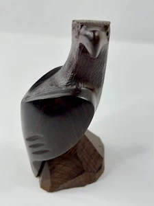 Hand Carved Ironwood Eagle, Falcon, Hawk, Small Bird Of Prey wood Statue - Picture 1 of 9