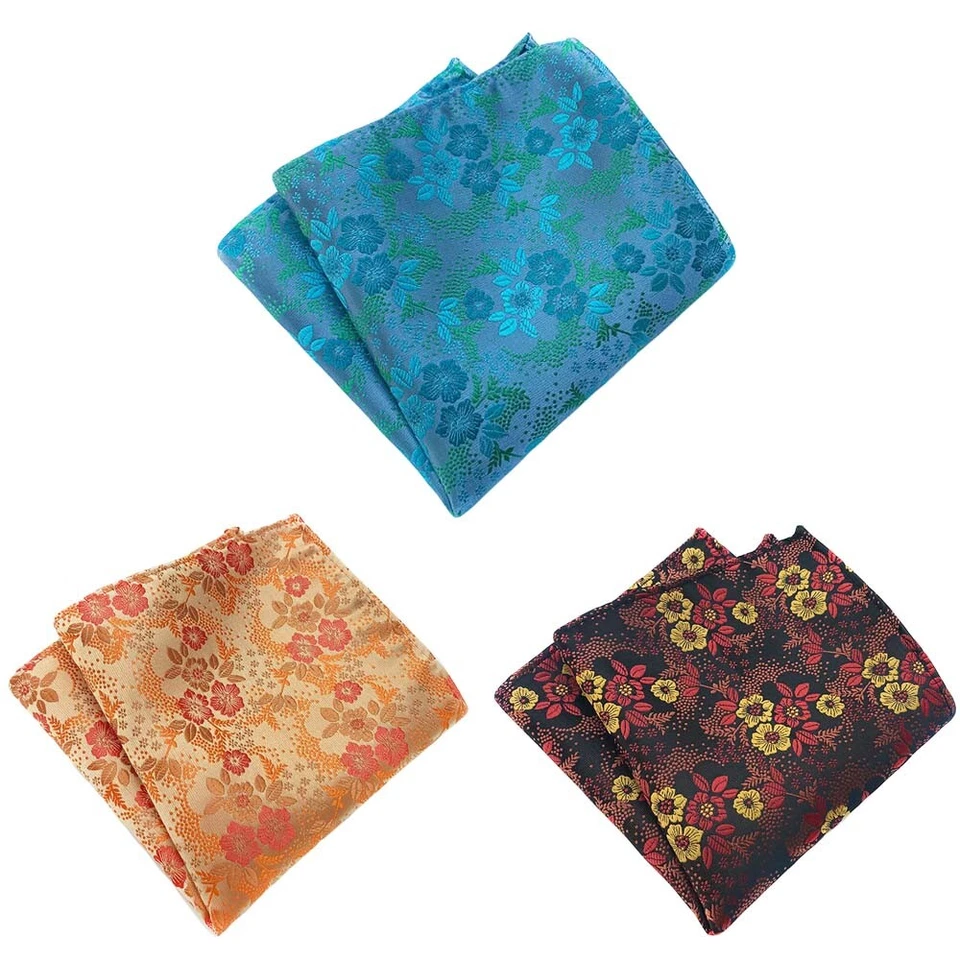 Paquetes de 3 Pañuelos Formales de Bolsillo Cuadrados para Boda Fiesta Floral para Hombres Foto 1 de 1