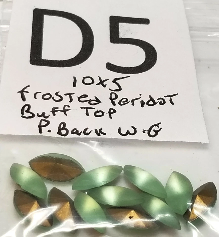 Vtg Navette 10x5mm Rhinestone Point Back Flat Czech WG Japan Jewelry Repair 5008 - Image 1 of 1