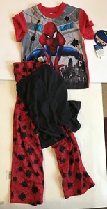 Boys Spiderman 3pc Short Sleeve Pajama Set Sz 8  Shorts Pants Sleepwear Set NWT - Picture 1 of 5