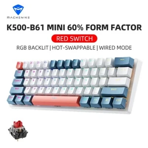 K500-B61 Mini Mechanical Keyboard – 60% RGB Hot Swappable Wired Gaming Keyboard - Picture 1 of 26