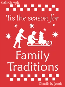 Stencil Family Traditions Christmas Sled Vintage Kids Family Holiday DIY Signs - Picture 1 of 9