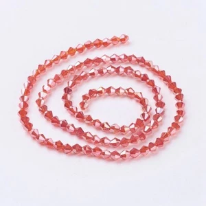 10 Strands Beads Glass Beads Strands Red Faceted Bicone Shape DIY Charms Jewelry - Picture 1 of 3