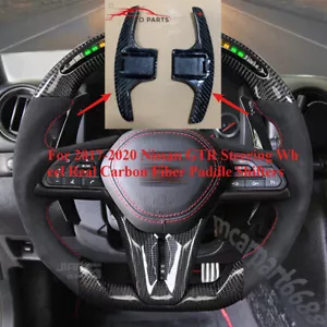 100%Real Carbon Fiber Paddle Shifter For 2017-2020 Nissan GTR Steering Wheel NEW - Foto 1 di 10