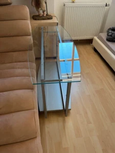 - TV Rack Fernsehtisch Silber Metall + Glas Massiv Drehbar TOP - NUR ABHOLUNG - Bild 1 von 7