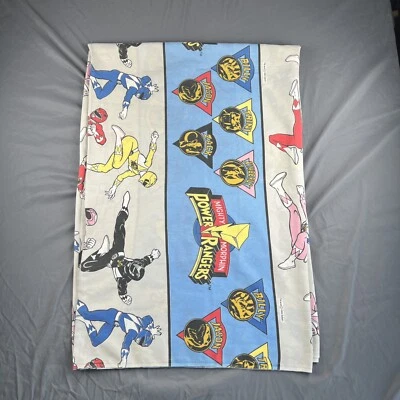 Vintage 1994 Mighty Morphin Power Rangers Twin / Full Blanket / Sheet 72" x 90" - Image 1 of 4
