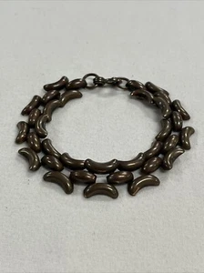 Vintage Copper Chain Link Bracelet Unisex Sausage Puffed Scissor Clasp 9 1/8 - Picture 1 of 5