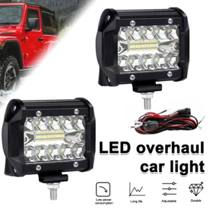 4 Inch LED Work Light Bar Spot Flood Pods Lamp fit for Jeep ATV with Wiring Kit - Picture 1 of 24
