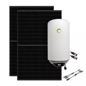 Solar Panel 900W Full Black + 80L Fothermo Hybrid Boiler Hot Water Treatment - Picture 1 of 5