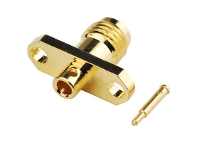 RP-SMA Female Jack Flange 2 hole Solder Semi-rigid Cable.086",RG405 RF connector - Picture 1 of 4