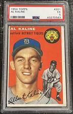 1954 Topps Al Kaline ROOKIE PSA 5 EX BOLD RED COLORS Detroit Tigers #201 RC
