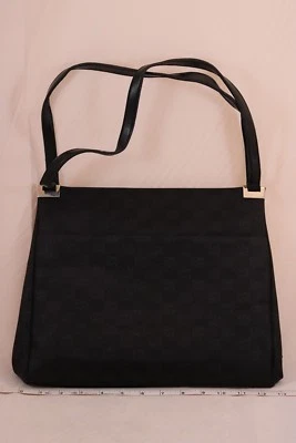 DKNY Black Fabric Logo Pattern Tote Purse Handbag - Image 1 of 4