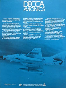 2/1977 PUB DECCA AVIONICS DOPPLER NAVIGATION SYSTEM A-4 SKYHAWK ORIGINAL AD - Imagen 1 de 1