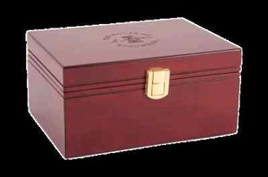 Small Red Burl Premium Chess Box - Picture 1 of 3