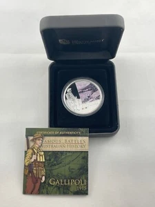 2011 Gallipoli (1915) FAMOUS BATTLES IN HISTORY 1oz SILVER PROOF COIN - AS NEW - Bild 1 von 6