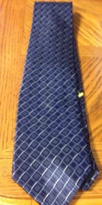 DKNY Donna Karan Men's Silk Tie Blue Diamond Stripes Businessman Special USA - Picture 1 of 4