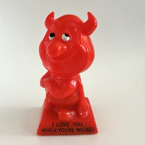 Vintage 70er Jahre W.R. Berries "I Love You When You're Wicked" Teufel Neuheit Figur - Bild 1 von 7