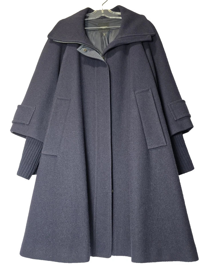 Max Mara Weekend Tacco Coat - Wool Overcoat Womens SZ 8 (M) Blue - Image 1 of 4
