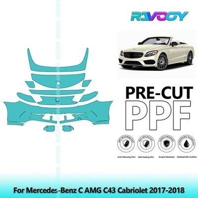 Kit de protección de pintura precortada PPF para Mercedes-Benz C AMG C43 Cabriolet 2017-2018 Foto 1 de 4