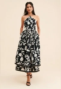 Anthropologie Let Me Be XL Halter Floral Maxi Dress - Picture 1 of 5