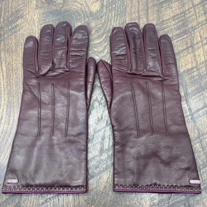 Coach Damen rote Handschuhe 100% Leder Shell Kaschmirfutter Größe 8 - Bild 1 von 12