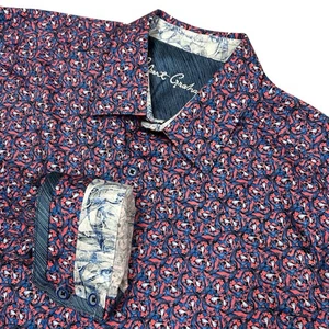Camisa Robert Graham Para Hombres XL Cuerno Dorado Cachemira Puño Abatible Abstracto Calce Clásico - Imagen 1 de 11