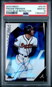 2015 Topps Finest Freddie Freeman Blue Refractor Auto /150 PSA 10 - Picture 1 of 1