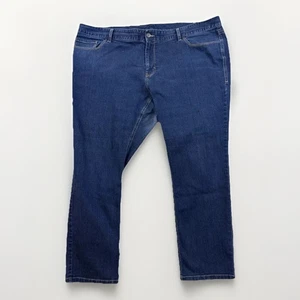Pantalones de mezclilla para mujer Old Navy talla 24 Plus (46x28) tiro alto rectos lavado oscuro - Imagen 1 de 11