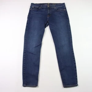 Seven 7 For All Mankind Jeans Womens Size 31 Blue The Ankle Skinny Stretch 31x28 - Picture 1 of 13