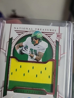 2024 Panini National Treasures Collegiate - Troy Franklin #89 Ruby /11 AU MEM RC - Image 1 of 4