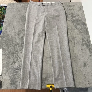 Suitsupply Pants 42L Mens 35 Gray Flannel Circular Wool Side Adjusters Pleated - Picture 1 of 10
