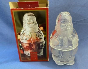 Tarro de caramelo alemán Gorham cristal vacaciones Navidad Papá Noel 9,25" - Imagen 1 de 6