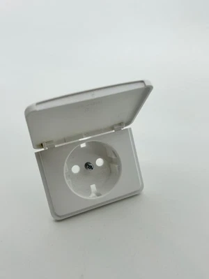 Busch Jaeger alpha nea Abdeckung Klappe f. UP Steckdose Studioweiß weiß matt N - Bild 1 von 2