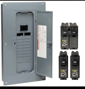 Square D Homeline 100A 20SPC 40 Circuit Main Breaker Plug on Neutral Load Center - Picture 1 of 5