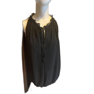 Top para mujer Max Studio sin mangas talla M volantes acento cuello cordón y elástico - Imagen 1 de 7