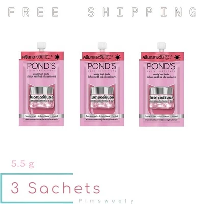 3 Sachets x 5.5 g Pond's Bright Beauty Serum Day Cream SPF 15 Vitamin B3+ Facial Foto 1 de 4