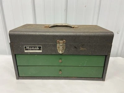 Homak Industrial 18" 2 Green Drawer Friction Toolbox, Grey Green Vintage - Image 1 of 4